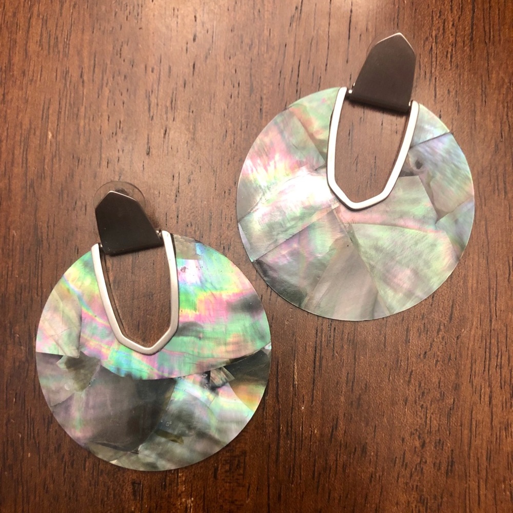 Kendra Scott Black Mother-of-Pearl Diane Earrings